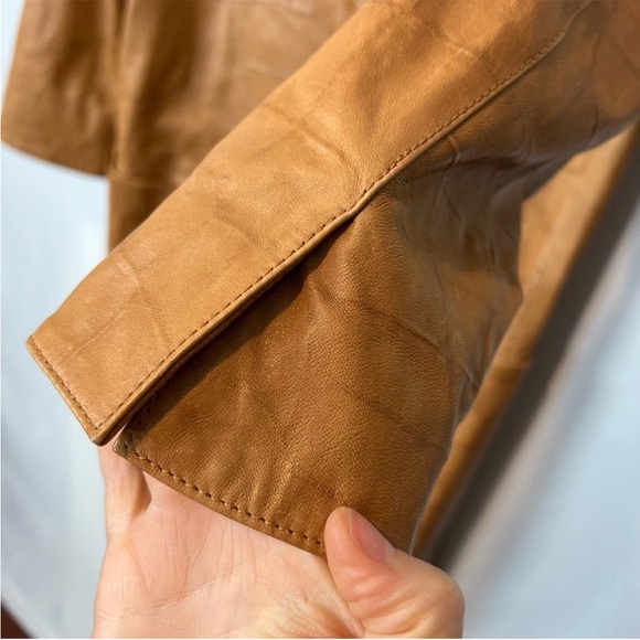 Dawn Levy brown genuine leather pockets coat XS - Picture 4 of 13